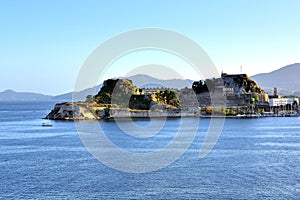 Sunlight on the apartments of Corfu