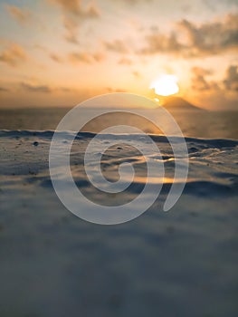 Sunlight behind mountain