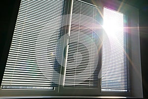 Sunlight through the big window.