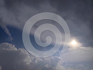 Sunlight Breaking Through Dramatic Clouds in Blue Sky