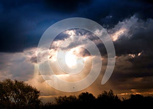 Sunlight Bursting through the clouds