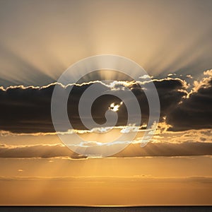 The sunlight. The cloud formations add depth and texture to the