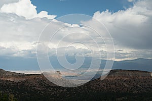 Sunlight coming through clouds over Anderson overlook and Sangre de Cristo - 4