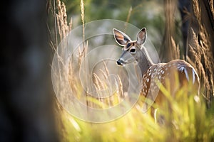 sunlight dappling duikers back in brush