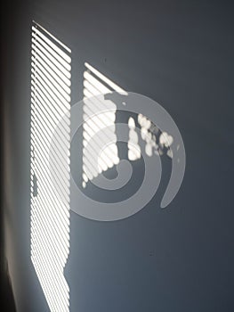 Sunlight,On door and wall,Color white,Shadow on light