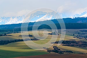 Sunlight in hills of Tatry