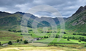 Sunlight on the Langdale Pikes