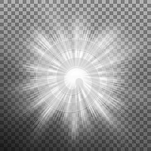 Sunlight lens flare light effect isolated. EPS 10 vector
