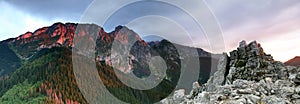 Sunlight on mountain in Zakopane