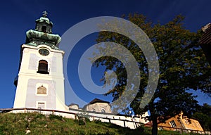 Sunlight on old town of Banska Stiavnica