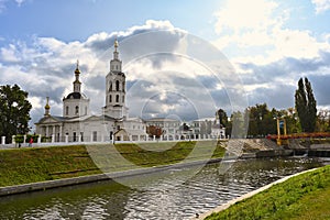 Sunlight over the Epiphany Cathedral in Oryol city