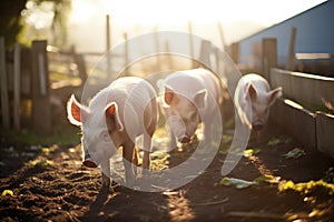 sunlight on a pigs bristly back