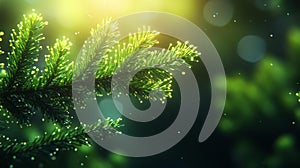 Sunlight Through Pine Leaves photo