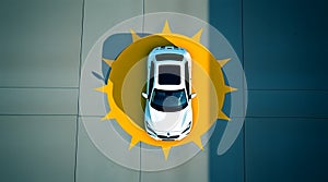 Sunlight-powered electric automobile