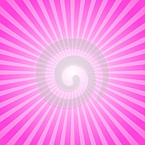 Sunlight rays background. Pink color burst background. Vector illustration.