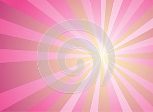 Sunlight rays background. Pink and white color burst background