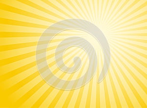 Sunlight rays horizontal background. Bright yellow color burst background