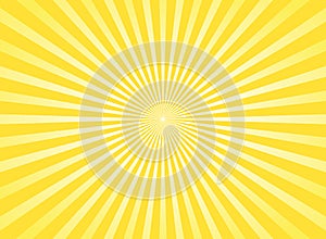 Sunlight rays horizontal background. Bright yellow color burst background