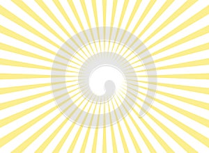 Sunlight rays horizontal background. Bright yellow color burst background. Sun beam ray sunburst wallpaper. Retro bright backdrop