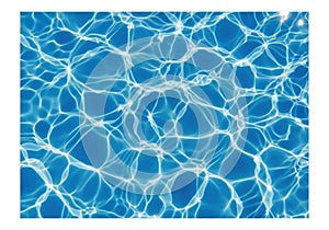 Sunlight reflecting on rippling blue swimming pool water