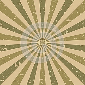 Sunlight retro faded grunge background. brown and beige color burst background. Vector illustration