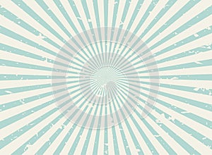 Sunlight retro faded grunge background. Faded blue and beige color burst background