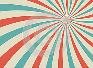 Sunlight retro horizontal background. blue and red color burst background