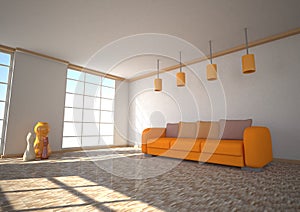 Sunlight Room Orange Couch