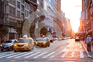 Sunlight shines down the streets of New York City