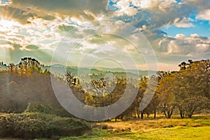 Sunlight Shinning Through the Clouds