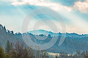 Sunlight Shinning Through the Clouds