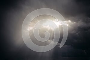 Sunlight skylight from the clouds of divine light.