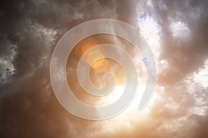 Sunlight skylight from the clouds of divine light