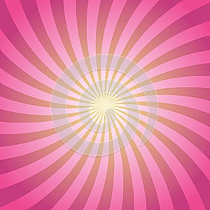 Sunlight spiral abstract background. pink and yellow burst background