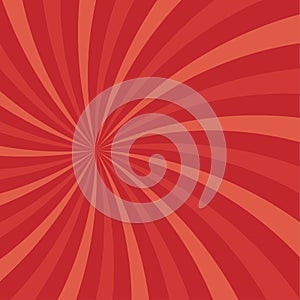 Sunlight spiral abstract background. Red burst background. Vector illustration.