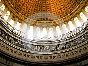 Sunlight streaming inside of US Capitol Rotunda photo