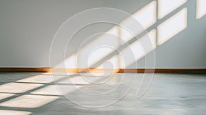 Sunlight streaming through a window, casting a geometric pattern on the floor.