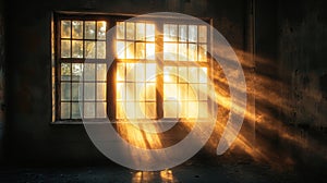 Sunlight Streaming Through a Window in a Dark Room