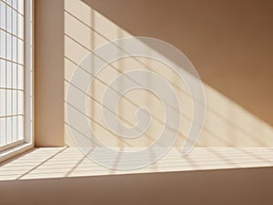 Sunlight streaming through window, isolated on white background