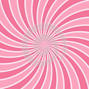 Sunlight swirl rays background. Candy pink spiral burst wallpaper. Sun beam ray sunburst poster. Retro circus or