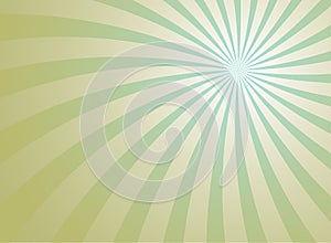 Sunlight swirl rays background. green and beige spiral burst wallpaper