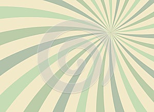 Sunlight swirl rays background. green and beige spiral burst wallpaper