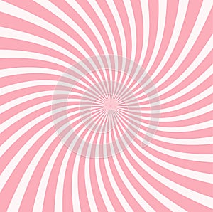 Sunlight swirl rays background. Pink and peach spiral burst wallpaper. Abstract sunburst design wallpaper for template business