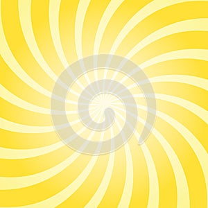 Sunlight swirl rays background. yellow spiral burst wallpaper