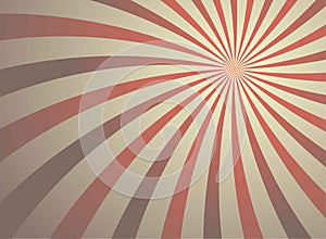 Sunlight swirl rays wide background. dark red and beige spiral burst wallpaper