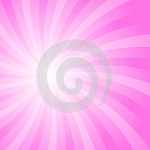 Sunlight swirl rays wide background. pink spiral burst wallpaper