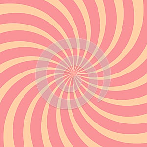 Sunlight swirl rays wide background. pink spiral burst wallpaper