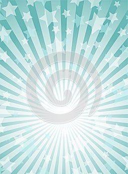 Sunlight vertical background. Powder blue color burst background with shining stars