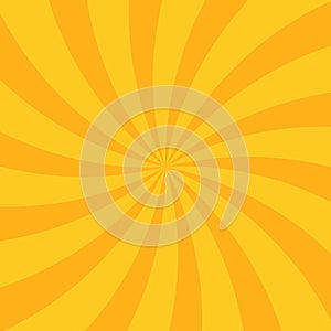 Sunlight wide horizontal background. Orange color burst background. Vector illustration