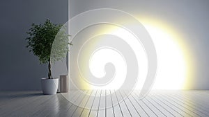 Sunlight through window, isolated on white background